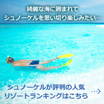 綺麗な海に囲まれてシュノーケルを思い切り楽しみたい